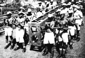 East African engineers learning to assemble a box girder bridge