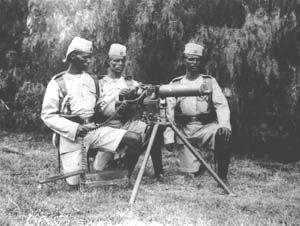 Kings African Rifles with Maxim gun